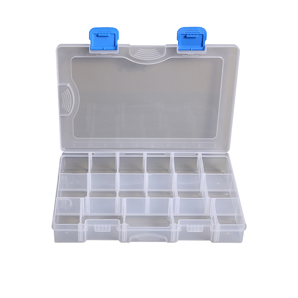 Caja de almacenamiento de plástico transparente de 40 compartimentos