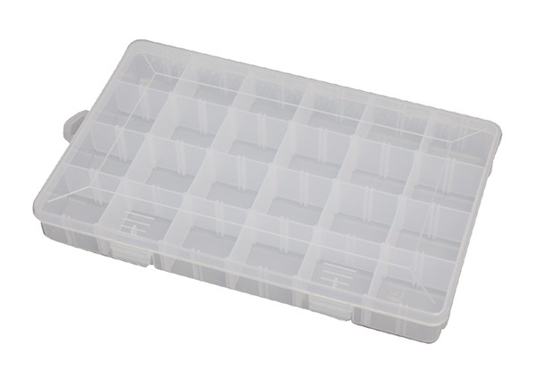 Organizador de tornillos de cuentas de joyería 24 compartimentos Contenedor de caja de almacenamiento de plástico transparente