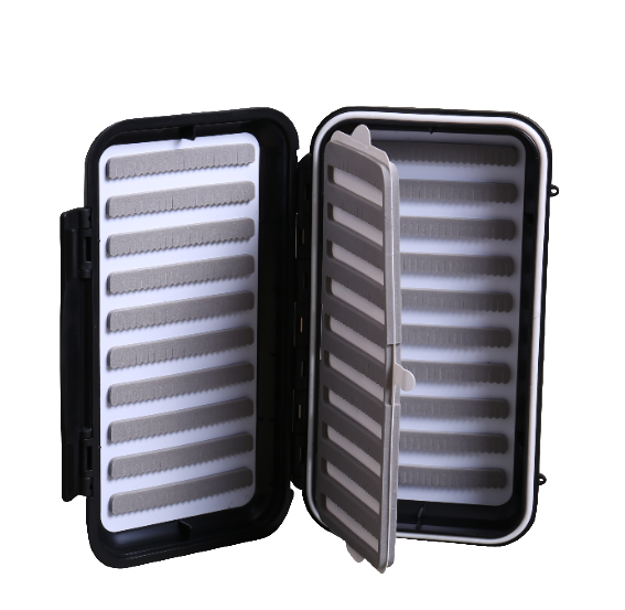 Equipo de pesca de doble cara de espuma de silicona impermeable transparente Flyfishing Box