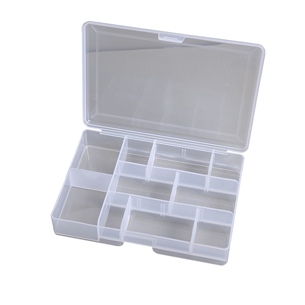 Caja de almacenamiento de plástico transparente ajustable