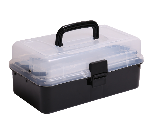 1 unid transparente y verde PP bolsa de almacenamiento de herramientas de pesca caja de herramientas 26 * 13 * 12 cm