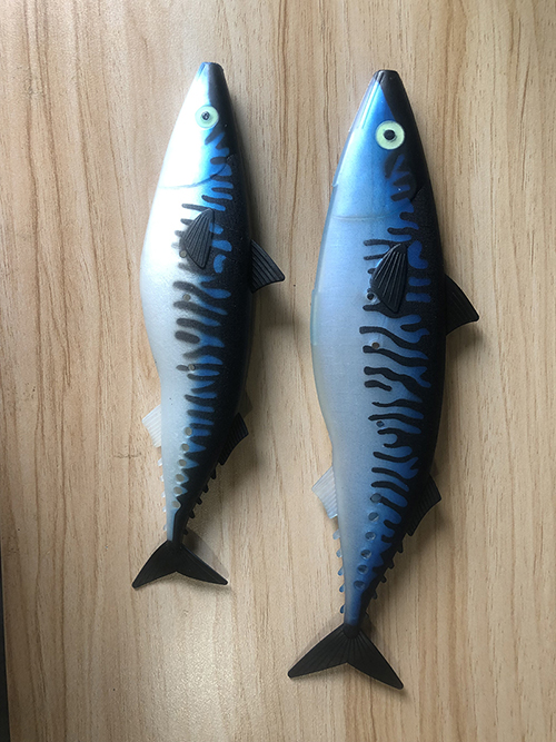 Cebos de pesca azules Caballa Señuelo artificial de hundimiento grande Señuelo bajo de pez grande y suave