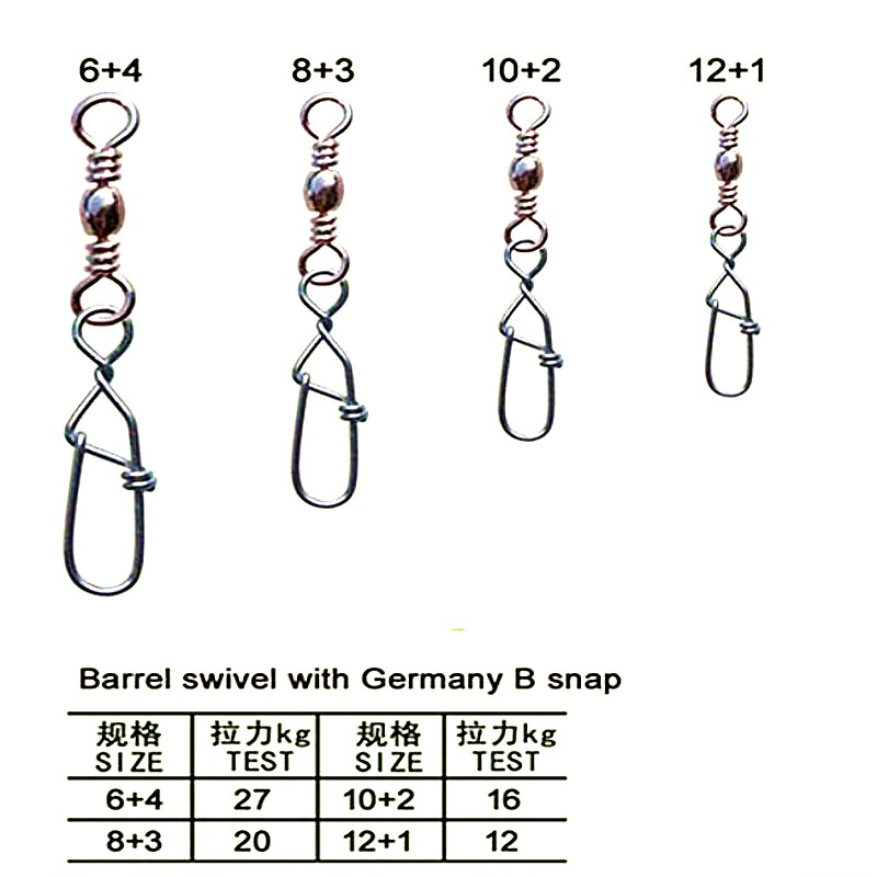 Eslabón giratorio de barril con conector de línea de pesca giratorio de pesca rápida B de Alemania