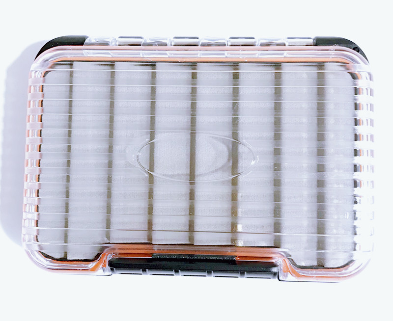 1 pieza caja de pesca con mosca de plástico resistente al agua caja de engranajes de pesca multifunción naranja