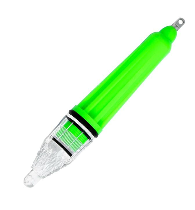 1 unidad verde y transparente de 17 cm, señuelo submarino de caída profunda, luz de pesca LED atractiva para lubina