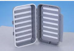 Caja de aparejos de pesca con mosca gris Caja de pesca con mosca impermeable