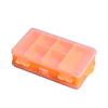 1PC Caja de plástico PP transparente transparente y naranja 15.5 * 9.5 * 4.5 cm