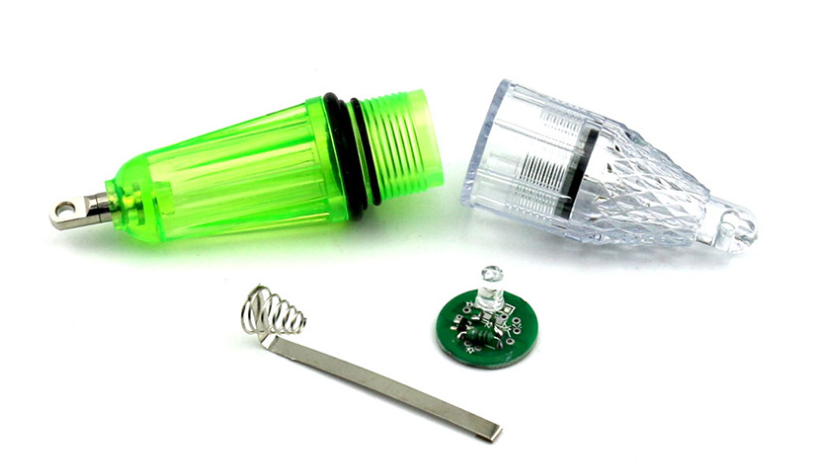 1PC verde y transparente 12cm LED Flash Luz de pesca Lámpara LED de caída profunda