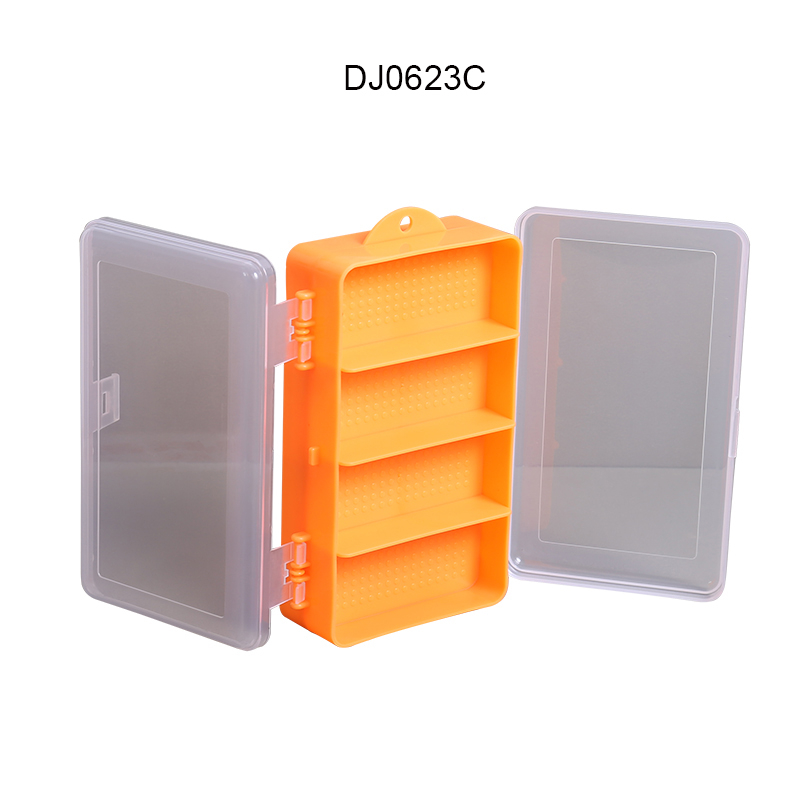 1PC Caja de plástico PP transparente transparente y naranja 15.5 * 9.5 * 4.5 cm