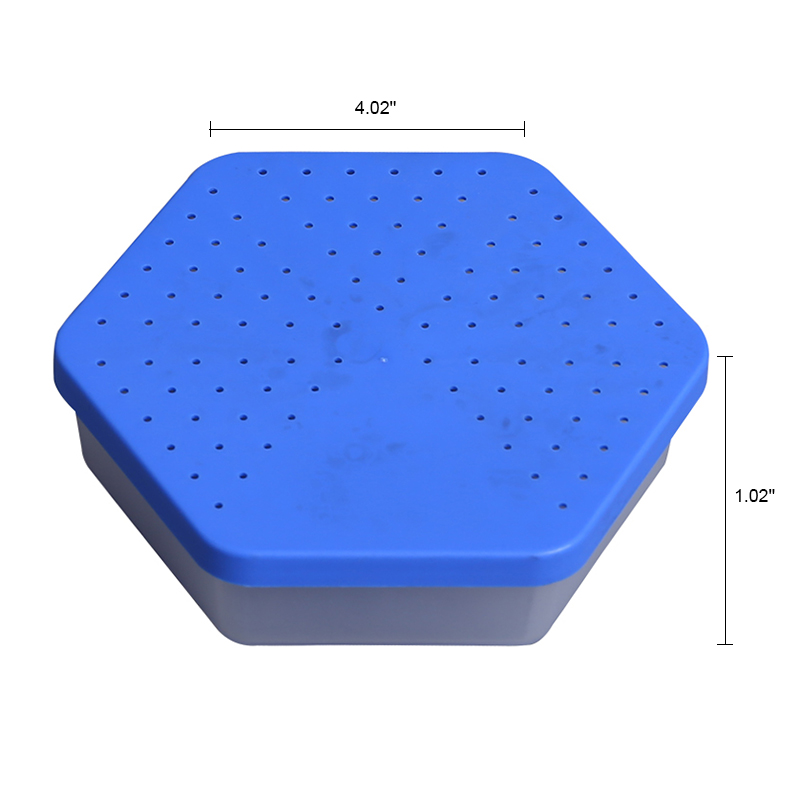 1 unid azul y caja de señuelo de PP transparente vivo Ø10.2 * 2.6cm